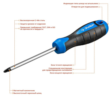 Купить ЗУБР Профессионал PZ2x100 отвертка фото №3