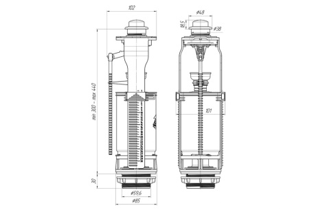 Купить Арматура спускная Ани пласт WC7010C   кнопка хром фото №2