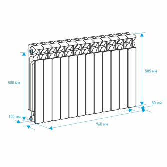 Купить Радиатор алюминиевый Royal Thermo Indigo 100/500 12 секций фото №2