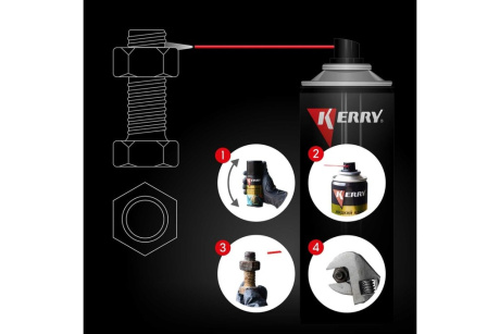 Купить KERRY Жидкий ключ  ср-во для отвинч. приржавевших деталей  аэрозоль 210мл. KR-940-1 фото №5