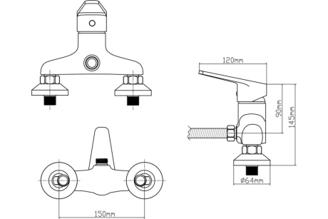 Купить Смеситель душ\каб BOOU B8282-4A  40мм фото №5