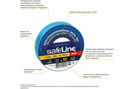 Купить Изолента 19/25м чёрный  160   SAFELINE 9372 фото №3